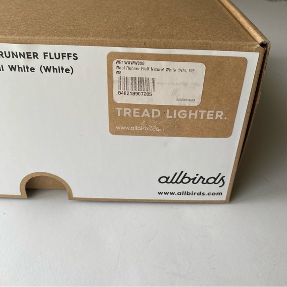 Allbirds Women's Cream Wool Runners Fluff - Natural White Size 8 with box - Picture 9 of 11
